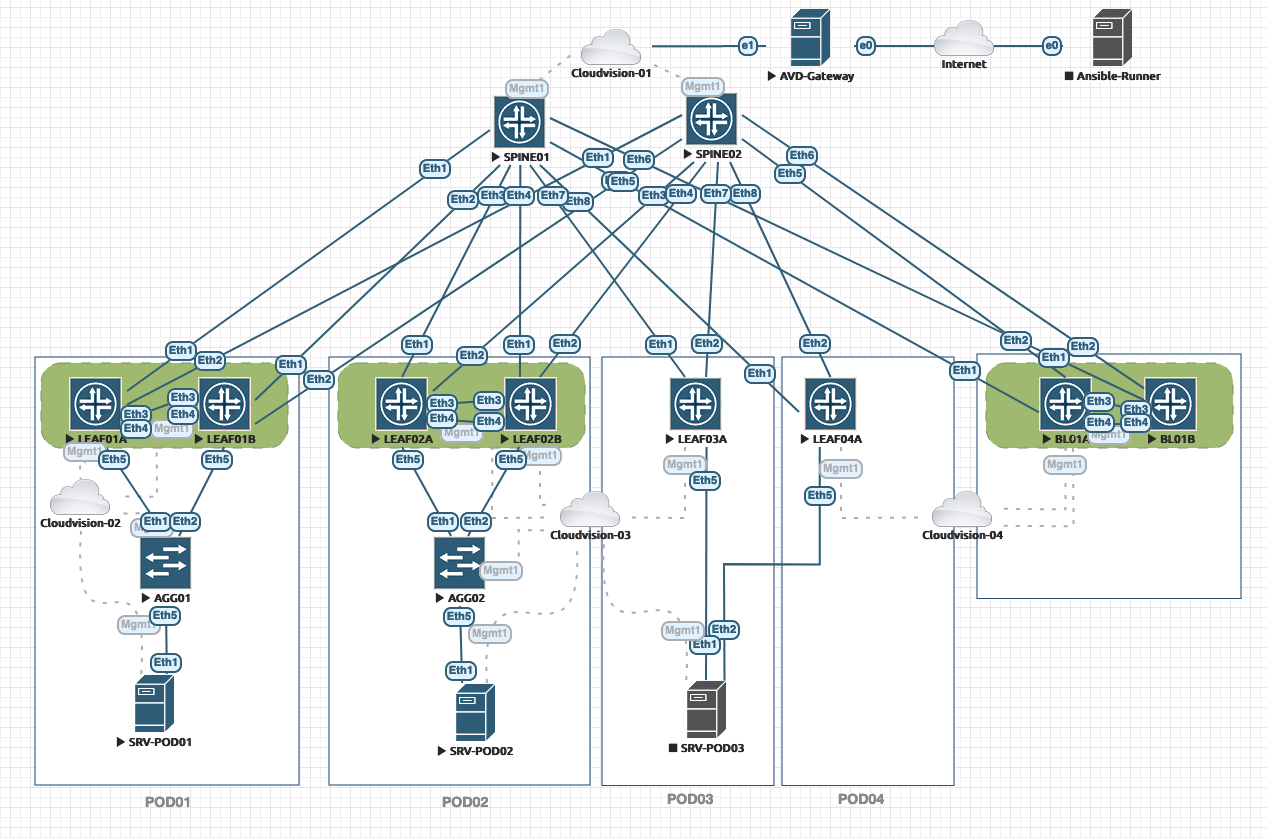 Standard EVE-NG lab with NAT